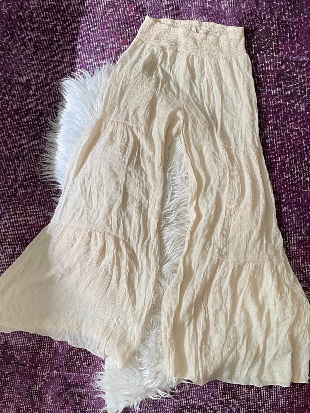 wide leg cream pants